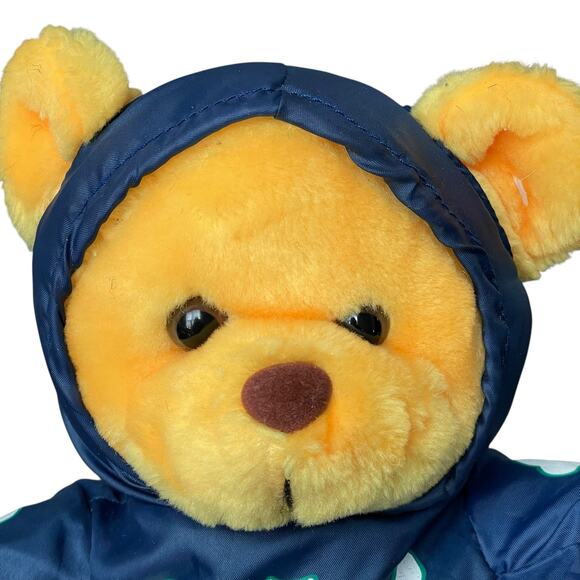 Vintage 90s Halloween Nylon Skeleton Bear Plush Costume Blue Stuffed Animal Toy - Picture 2 of 8